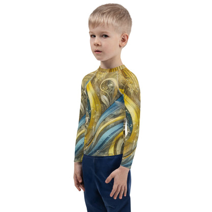 Kids Rash Guard with Ukrainian Abstract Design
