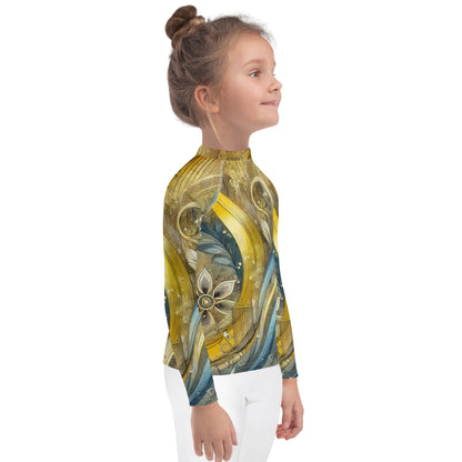 Kids Rash Guard with Ukrainian Abstract Design