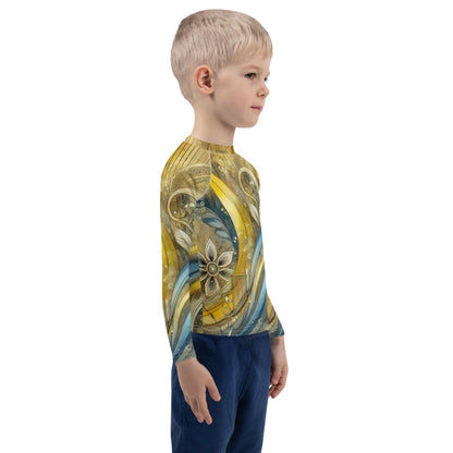 Kids Rash Guard with Ukrainian Abstract Design