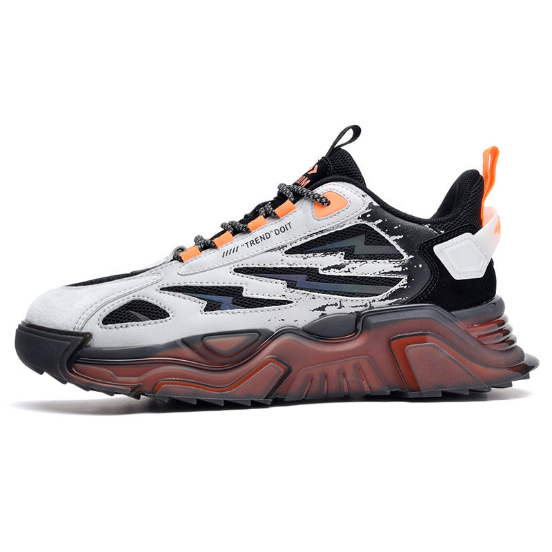 Men’s Casual Low-Top Sneakers – Breathable Popcorn Cushion Sports Shoes