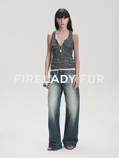 Meredelle Sequin Henley Vest