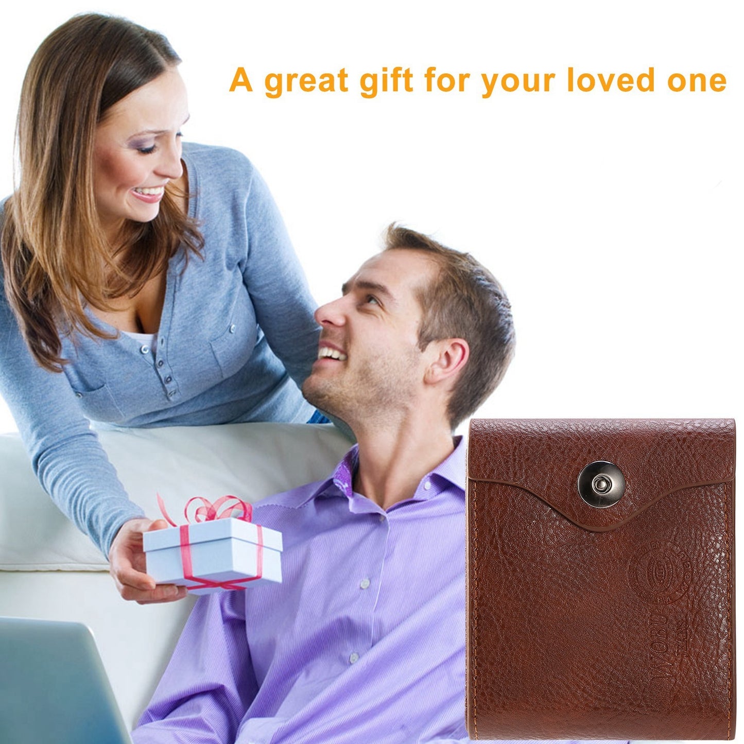 Men’s PU Leather Wallet – Slim Card Holder with 2 ID Windows & Coin Pocket