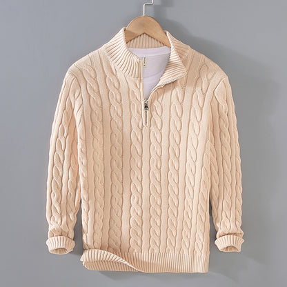 Loose Zip Pullover Knitting Sweater Coat For Men
