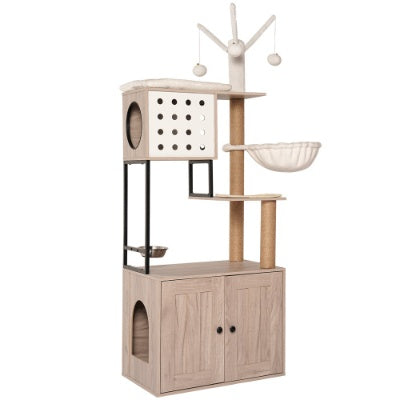 Cat Tree With Litter Box Enclosure