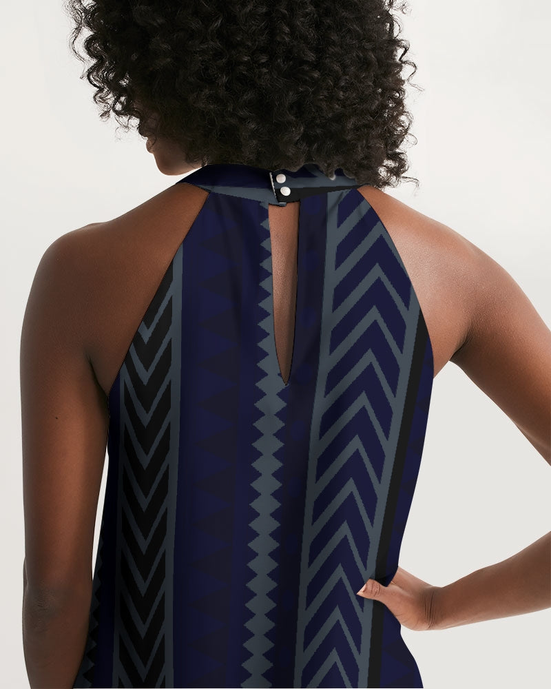 One-Way Halter Dress in Sheer Chiffon
