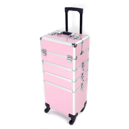 4-in-1 Aluminum Alloy, Trolley, Vanity Case, Embroidery Box