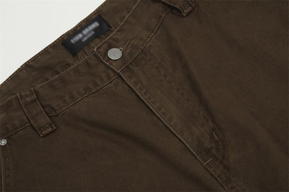 Fashion Denim Loose Straight Trousers Men