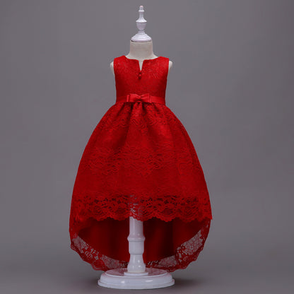 Girls’ Lace Dress – Elegant Trailing Princess Outfit for Children