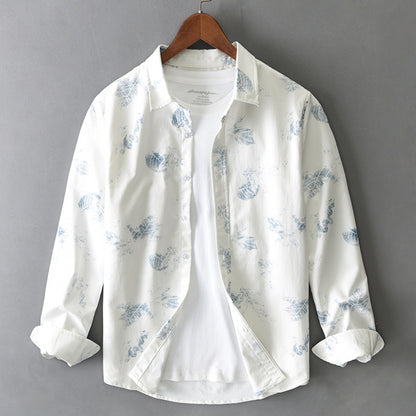 Trendy Printed Shirt Long Sleeve Men's Fashion Casual All-matching