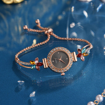 Women’s New Fashion Round Quartz Watch with Adjustable Bracelet