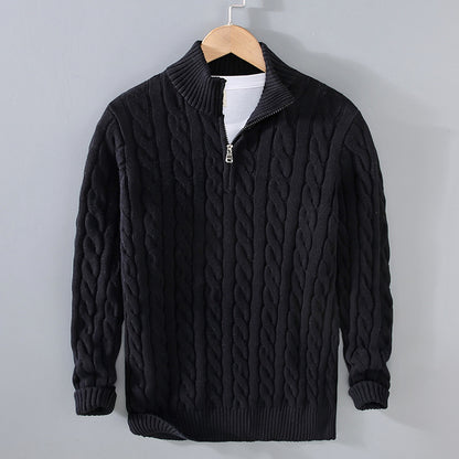 Loose Zip Pullover Knitting Sweater Coat For Men