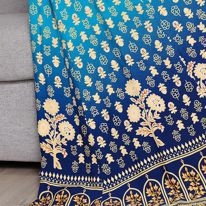 Women's Bohemian Chic Maxi Dress, Ethnic Style Embroidered Square Neck 3 4 Sleeve Flowy Party Dress