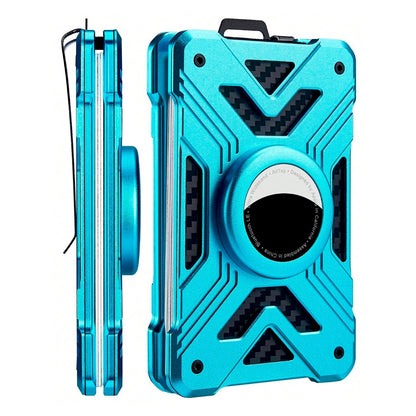 Men’s Minimalist AirTag Wallet – RFID Blocking Slim Metal Card Holder with Money Clip