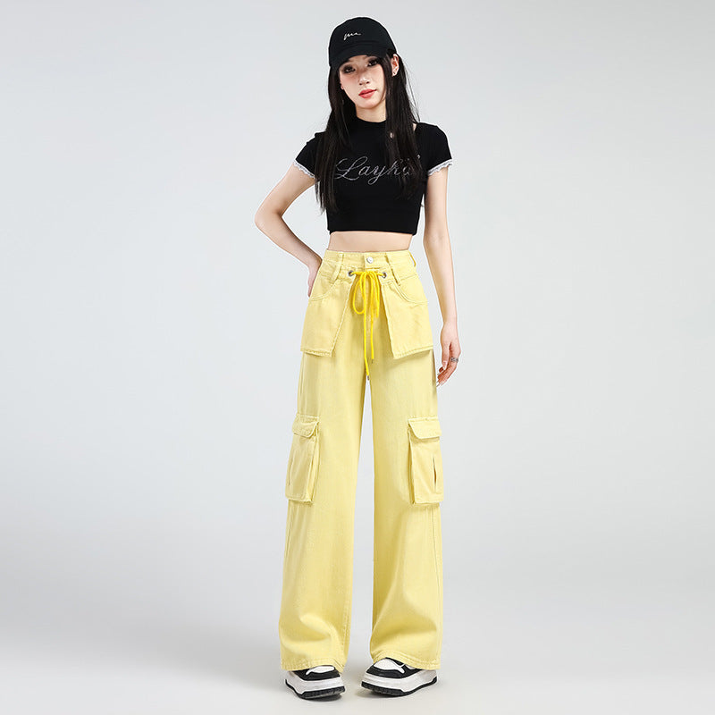 Women’s Lemon Yellow Denim Overalls