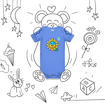 Baby Bodysuit with Sunflower & Ukrainian Flag