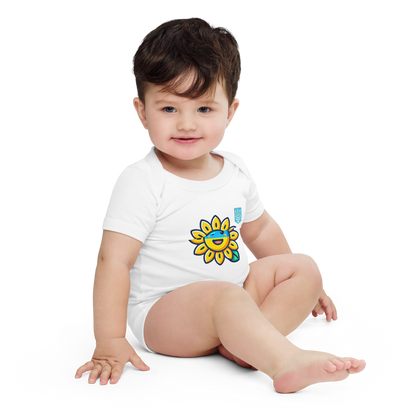 Baby Bodysuit with Sunflower & Ukrainian Flag