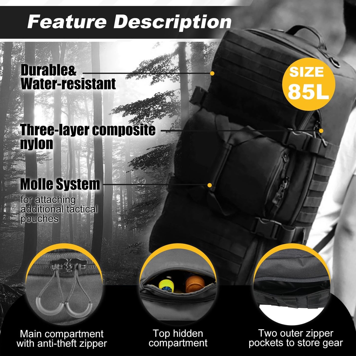 3-in-1 Military Backpack – Travel Duffel Bag for Gym, Weekender & Deployment