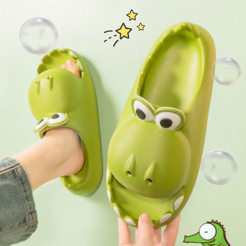 Kids Dinosaur Slippers – Cute Summer EVA Cartoon Sandals for Children & Parents