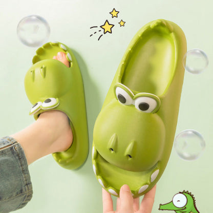 Kids Dinosaur Slippers – Cute Summer EVA Cartoon Sandals for Children & Parents