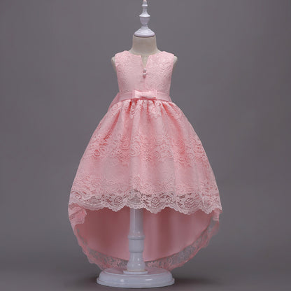 Girls’ Lace Dress – Elegant Trailing Princess Outfit for Children