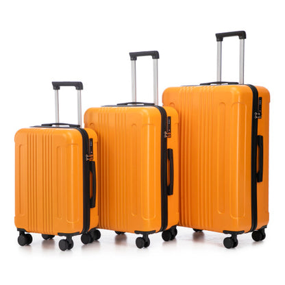 20/24/28 Inch 3-Piece ABS Spinner Luggage Set with TSA Lock & Matching Color Carry-On Suitcase