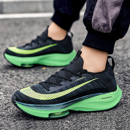 Men’s Air Cushion Sports Shoes | Breathable Knit Lace-Up Sneakers for Running & Casual Wear