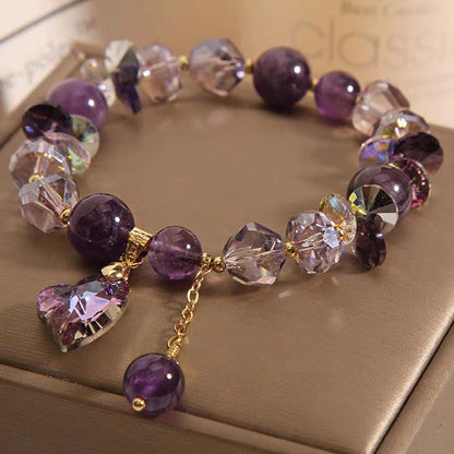 Purple Heart Crystal Bracelet