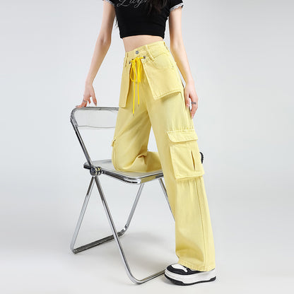 Women’s Lemon Yellow Denim Overalls