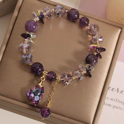 Purple Heart Crystal Bracelet