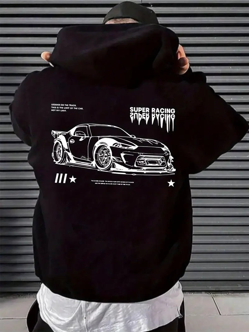 European And American Printed Hoodie With Cotton Hood