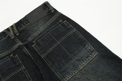 American High Street Wide Leg Denim Trousers Men