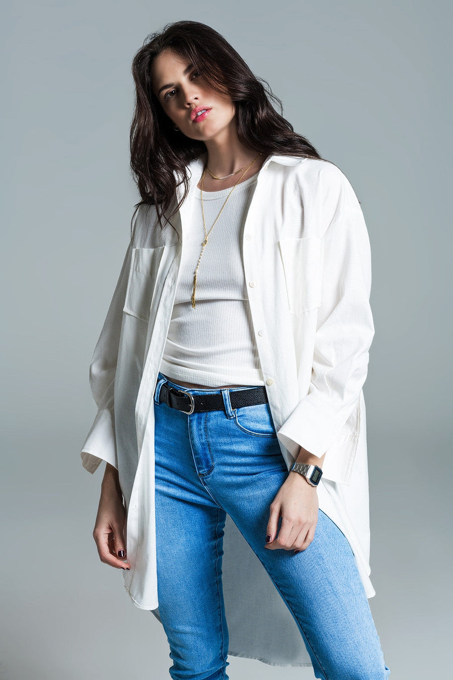 Naeryn Boyfriend Shirt – 3/4 Sleeve