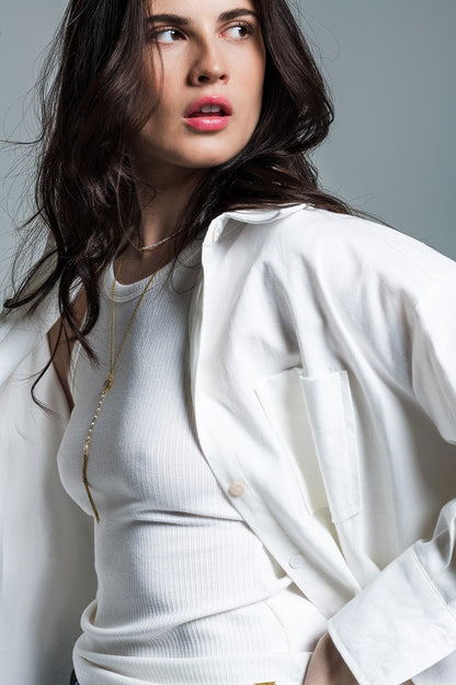 Naeryn Boyfriend Shirt – 3/4 Sleeve