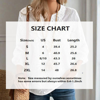 Elegant Women's V-Neck Long Sleeve Blouse