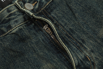 Fashion Washed Yellow Denim Overalls Men