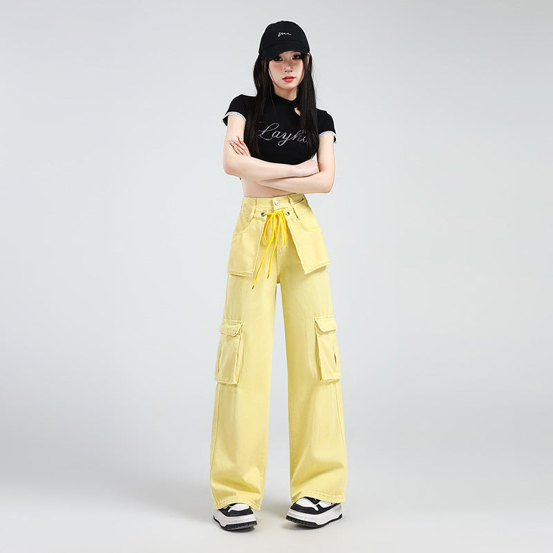Women’s Lemon Yellow Denim Overalls