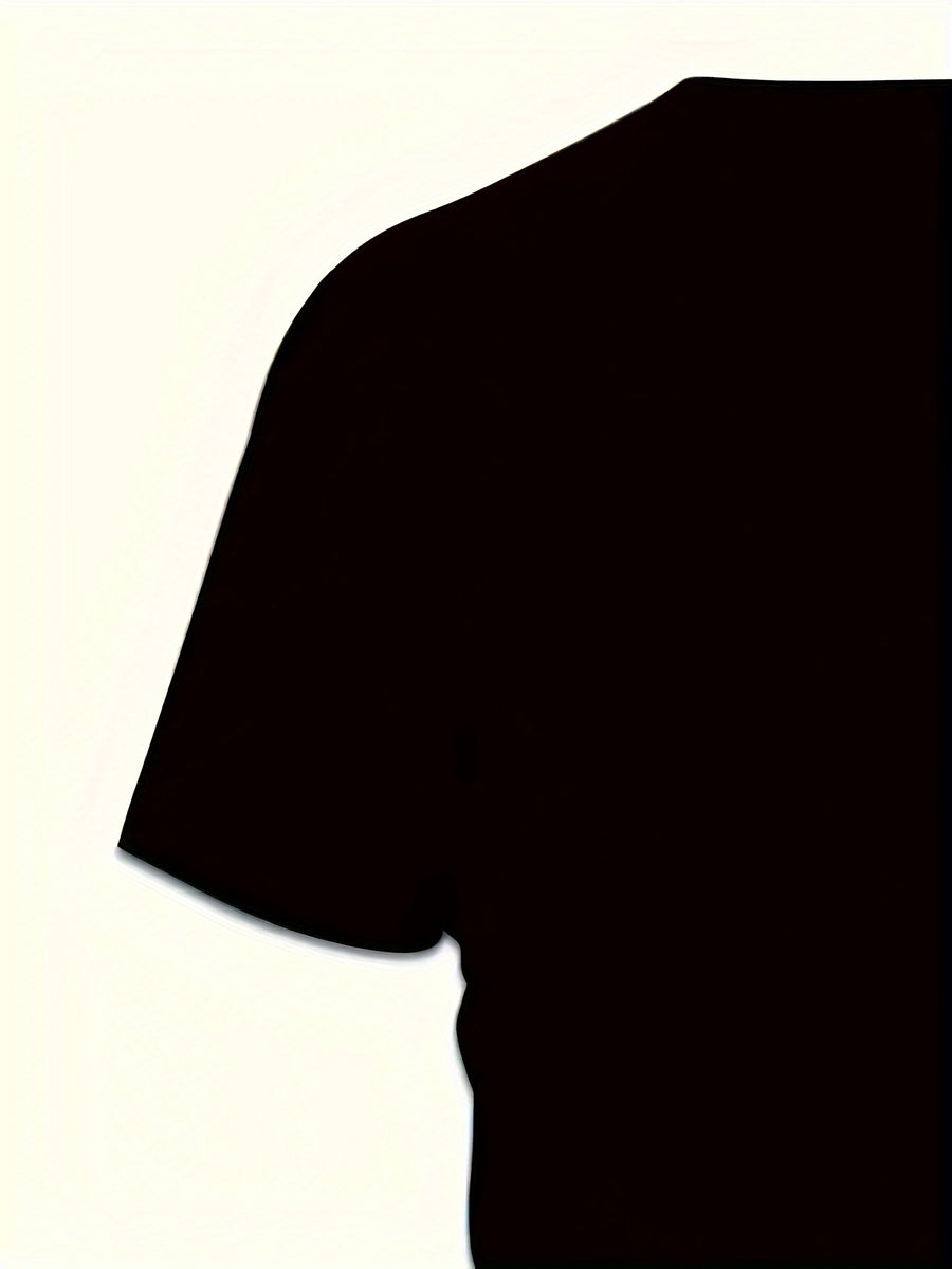 3D Digital Cool Wolf Contrast Color Eye Pattern Round Neck T-shirt