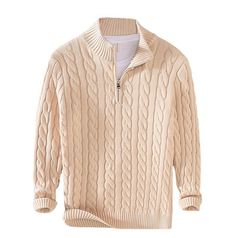 Loose Zip Pullover Knitting Sweater Coat For Men