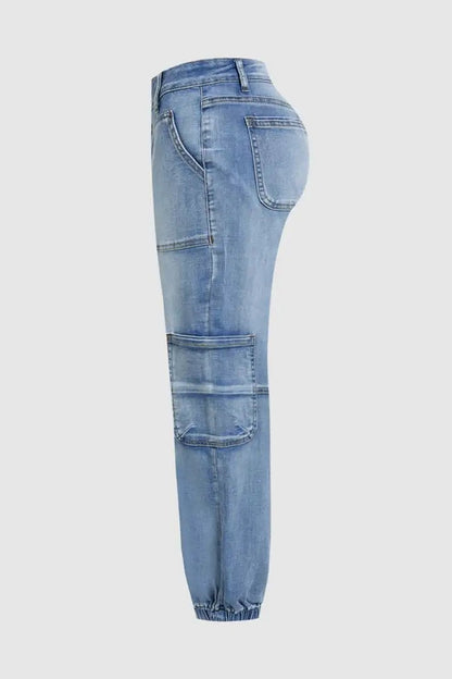 Women's High-Waist Lace-Up Jeans