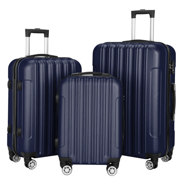 20/24/28 Inch Navy Blue 3-in-1 ABS Aluminum Alloy Spinner Trolley Luggage Set with Handle