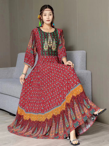 Fashion Personalized Ethnic Style Cotton Dress