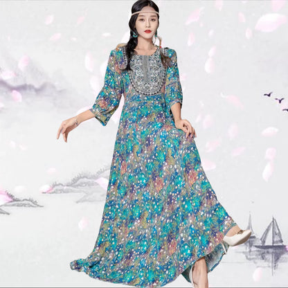 Fashion Personalized Ethnic Style Cotton Dress