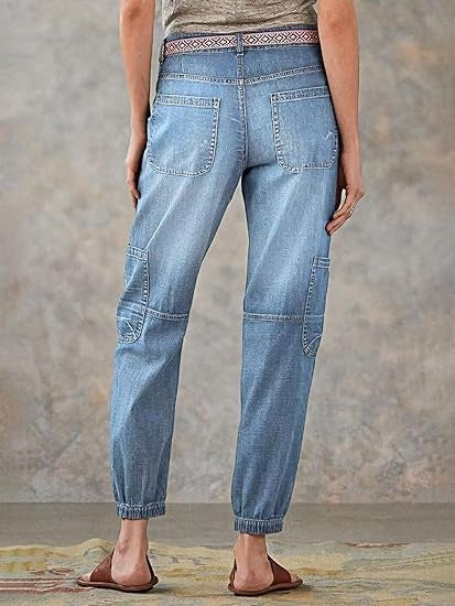 Women's High-Waist Lace-Up Jeans