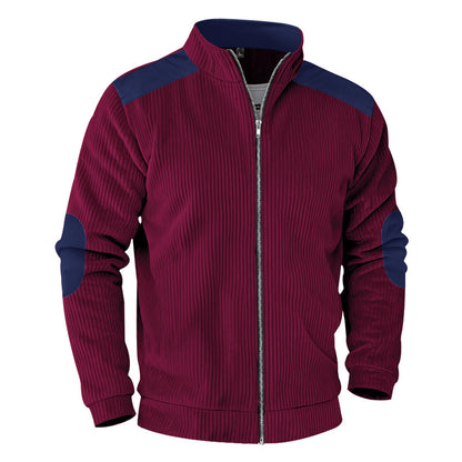 Retro Stand Collar Zipper Cardigan Casual Jacket For Men