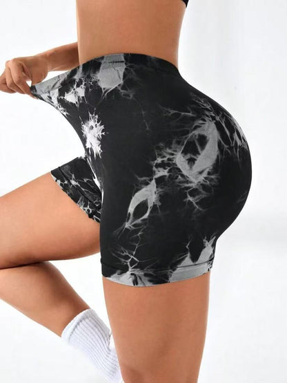6 PACK Women Workout Shorts Tie Dye Womens Gym Scrunch Butt Lifting Workout Shorts