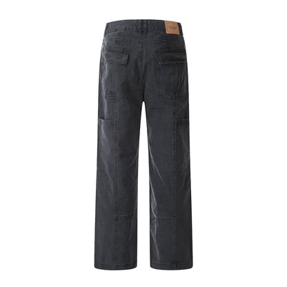 Washing Water Denim Straight-leg Trousers Men