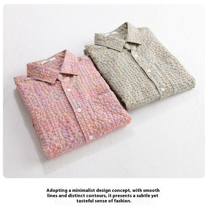 Fashion Trendy Loose Thin Shirt Plaid Men Clothing