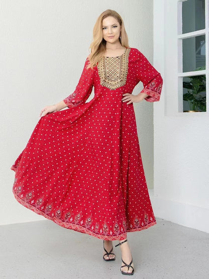 Fashion Personalized Ethnic Style Cotton Dress