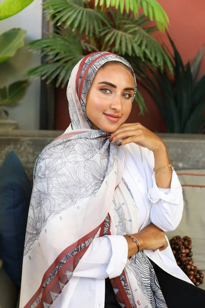 Satin Printed Hijab Printed Shawl Headscarf