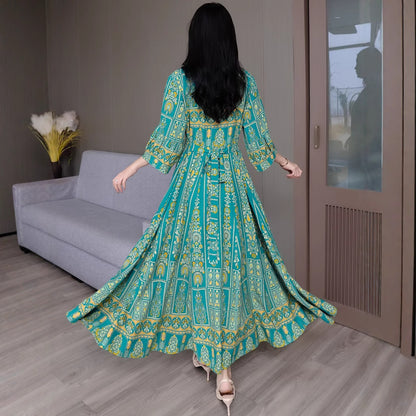 Ethnic Style Embroidery Artistic Retro Bohemian Style Dress